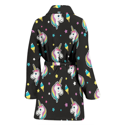 Unicorn Print Design LKS302 Women Bathrobe