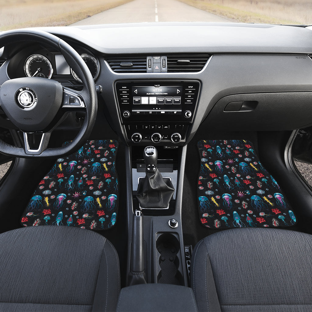 Jellyfish Underwater Print Car Floor Mats Front Back