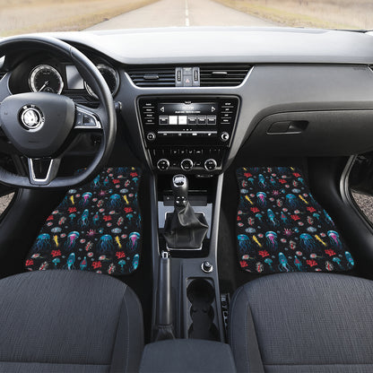 Jellyfish Underwater Print Car Floor Mats Front Back