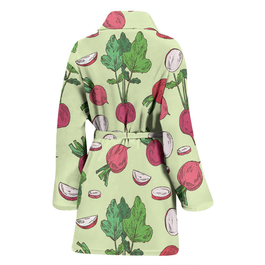 Radish Pattern Print Design A04 Women Bathrobe