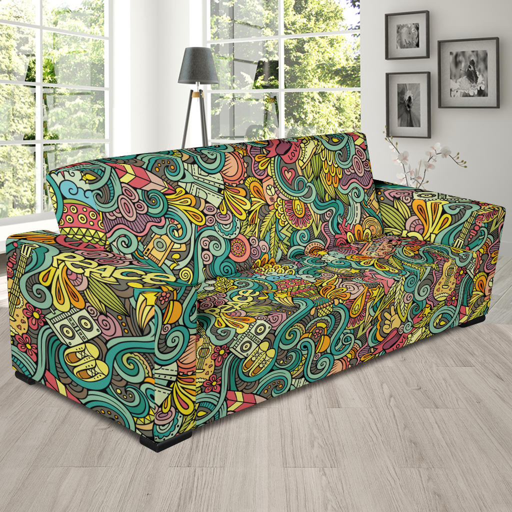 Hippie Print Design LKS302 Sofa Slipcover