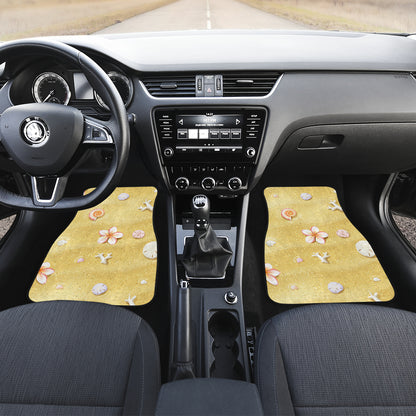 Beach Theme Print Car Floor Mats Front Back
