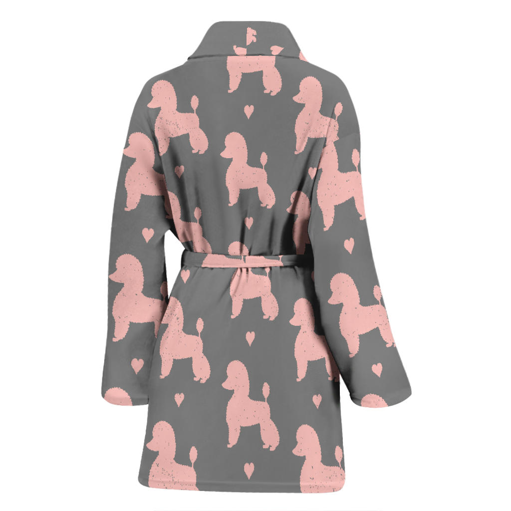 Poodle Pattern Print Design A02 Women Bathrobe