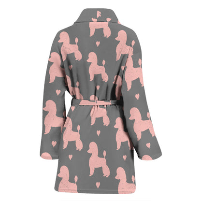 Poodle Pattern Print Design A02 Women Bathrobe