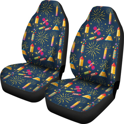 Firework Sparkling Rockets Print Design LKS306 Car Seat Covers