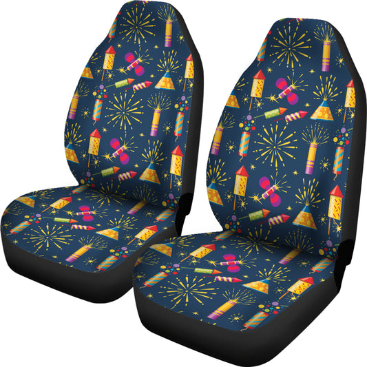 Firework Sparkling Rockets Print Design LKS306 Car Seat Covers