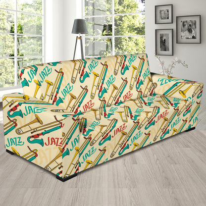 Trombone Pattern Print Design 03 Sofa Slipcover