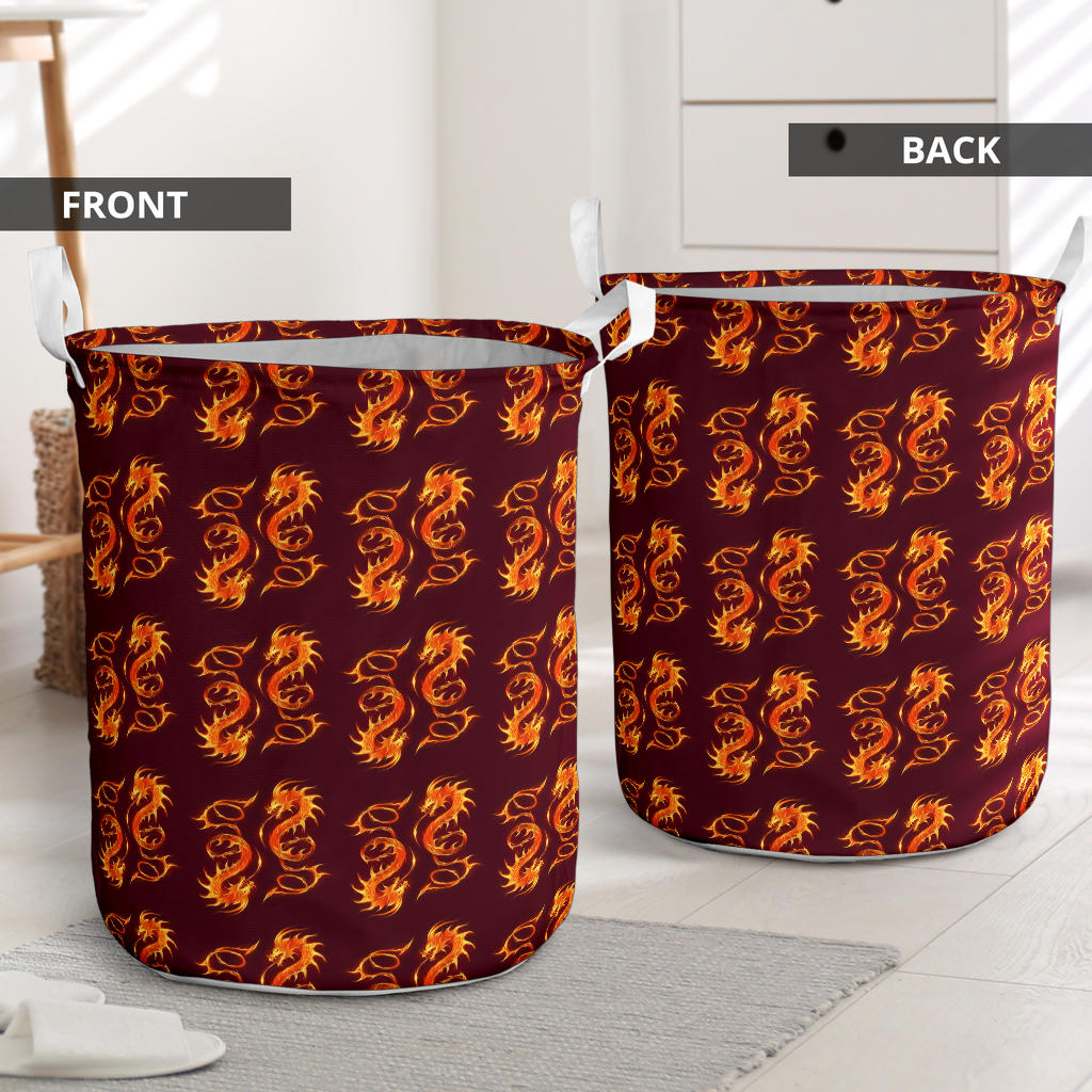 Dragons Fire Design Laundry Basket