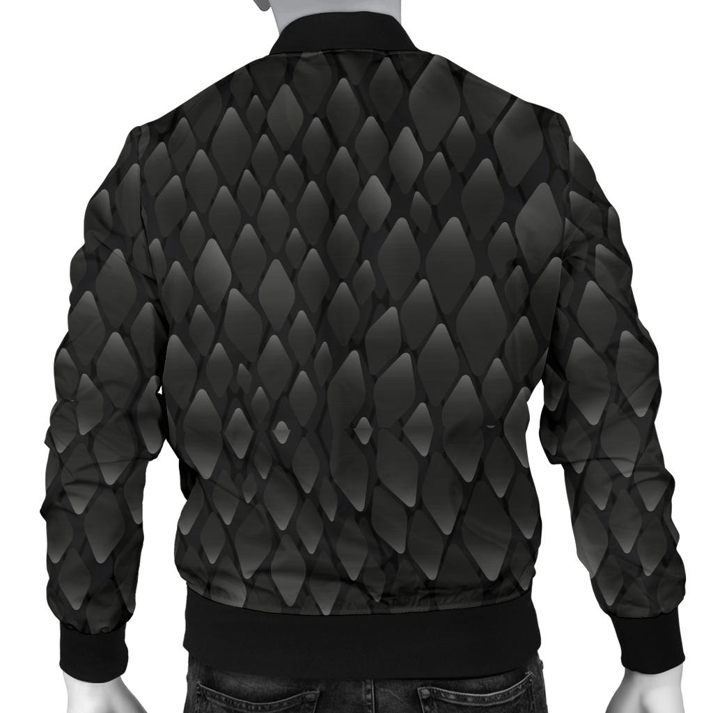 Snake Skin Black Print Men Bomber Jacket