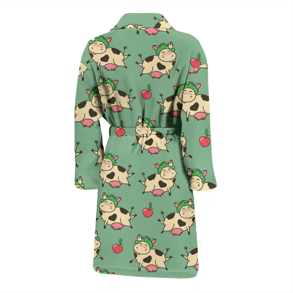 Cattle Print Design LKS402 Men Bathrobe
