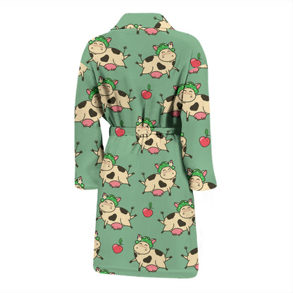 Cattle Print Design LKS402 Men Bathrobe