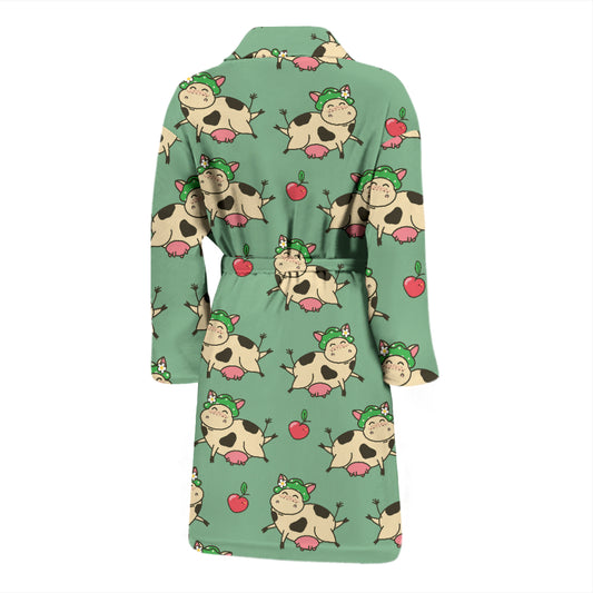 Cattle Print Design LKS402 Men Bathrobe
