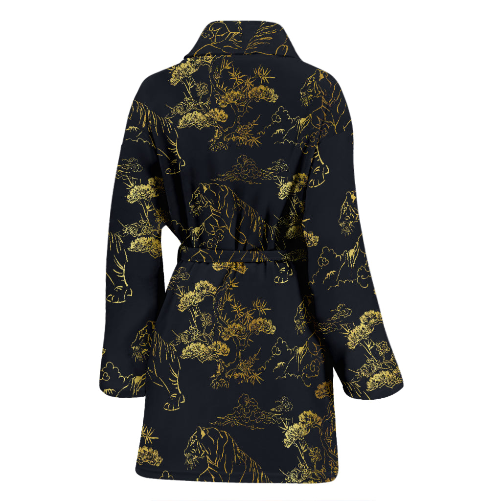 Tiger Japan Style Print Design LKS305 Women Bathrobe