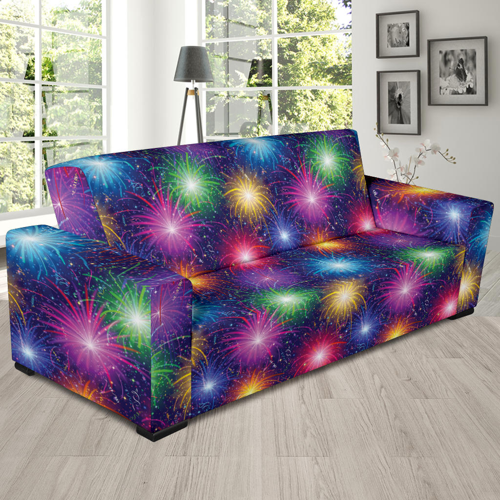 Firework Colorful Print Design LKS301 Sofa Slipcover