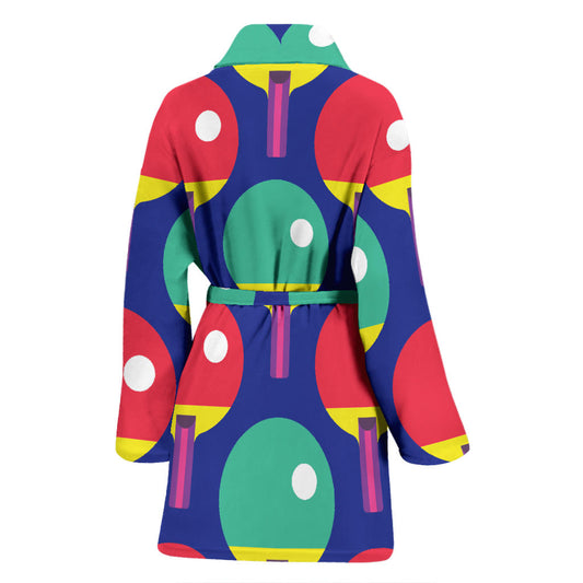 Ping Pong Pattern Print Design A03 Women Bathrobe