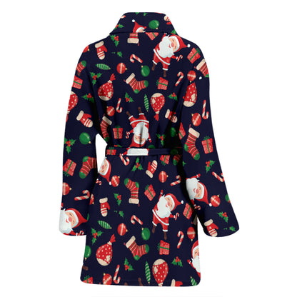 Santa Christmas Themed Print Design LKS304 Women Bathrobe
