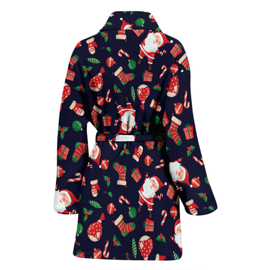 Santa Christmas Themed Print Design LKS304 Women Bathrobe