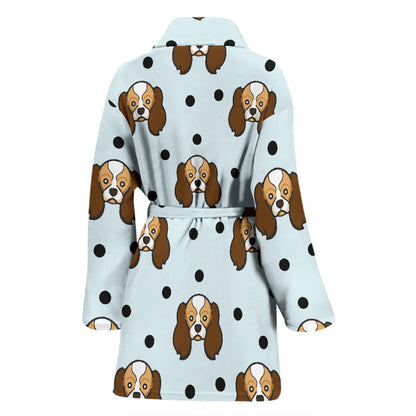Cavalier King Charles Spaniels Pattern Print Design 02 Women Bathrobe