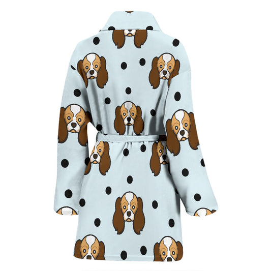 Cavalier King Charles Spaniels Pattern Print Design 02 Women Bathrobe