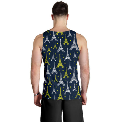 Eiffel Tower Star Print Men Tank Top