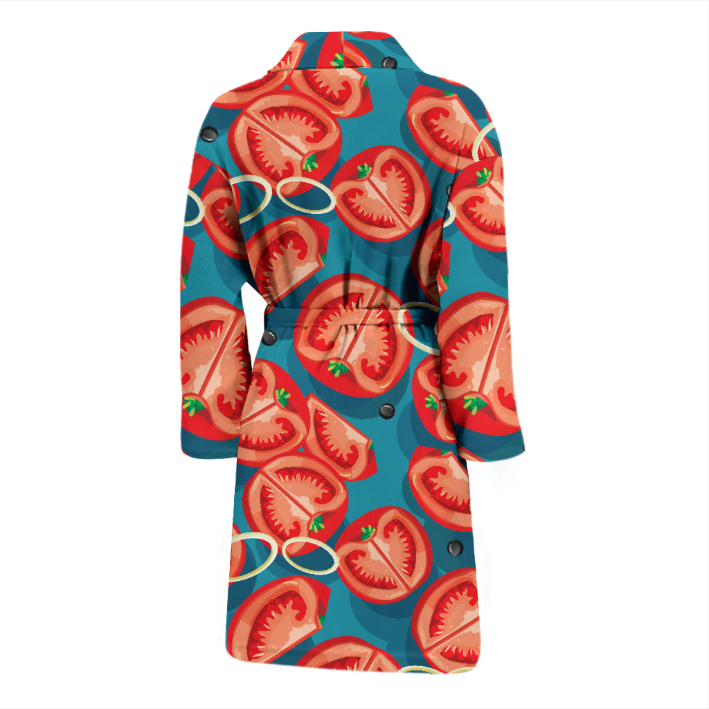 Tomato Print Design LKS301 Men Bathrobe