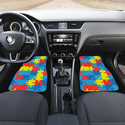 Autism Awareness Design Themed Print Car Floor Mats Front Back