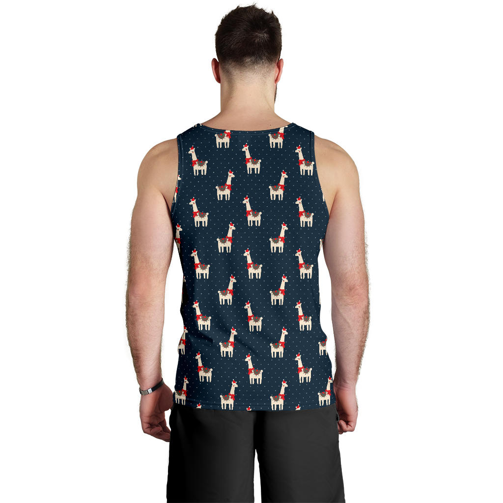 Llama with Polka Dot Themed Print Men Tank Top