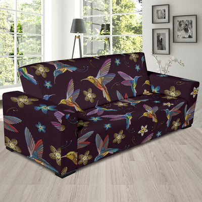 Hummingbird Pattern Print Design 04 Sofa Slipcover