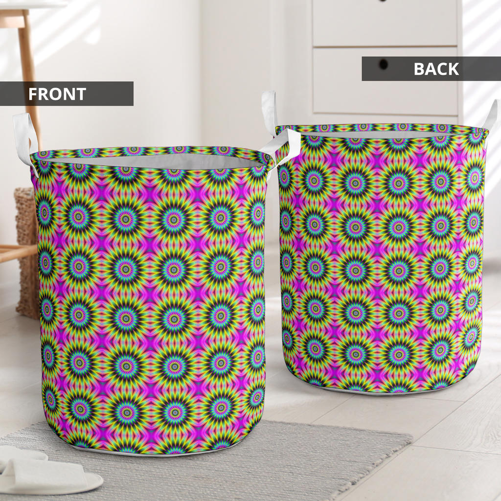 Optical illusion Flower Rainbow Style Laundry Basket