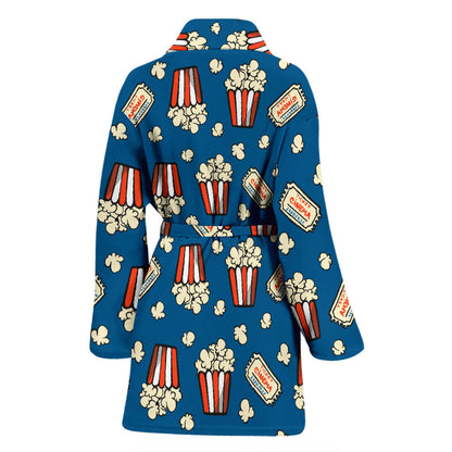 Popcorn Pattern Print Design A03 Women Bathrobe