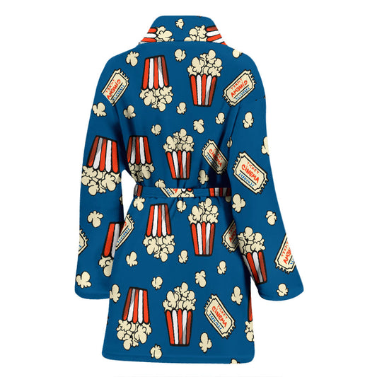 Popcorn Pattern Print Design A03 Women Bathrobe