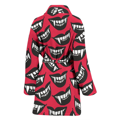 Vampire Lips Print Design LKS305 Women Bathrobe