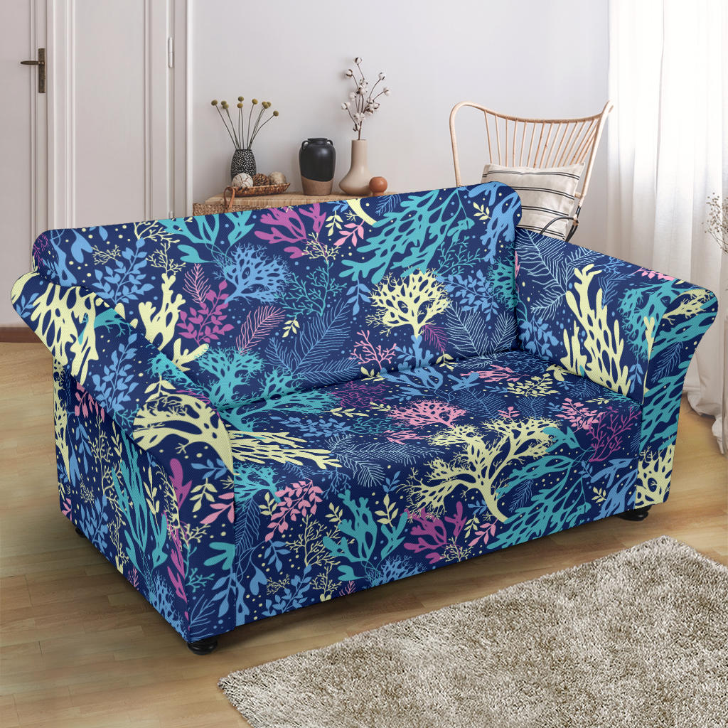 Seaweed Print Design LKS301 Loveseat Couch Slipcover