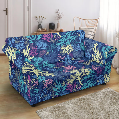Seaweed Print Design LKS301 Loveseat Couch Slipcover