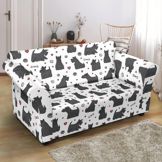 Scottish Terriers Print Design LKS3015 Loveseat Couch Slipcover
