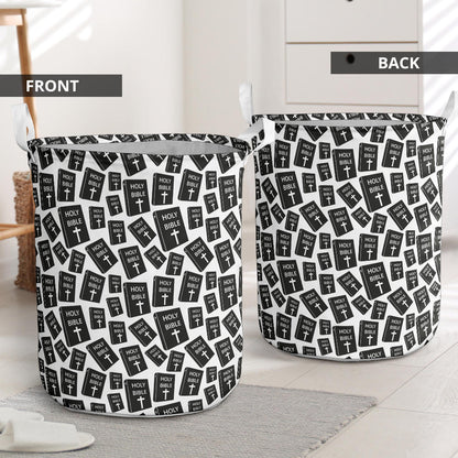 Christian Holy Bible Book Pattern Laundry Basket