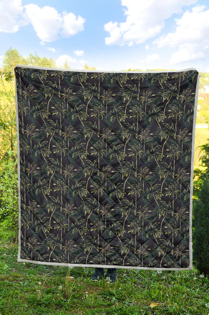 Palm Tree Background Design Print Quilt Bedspread