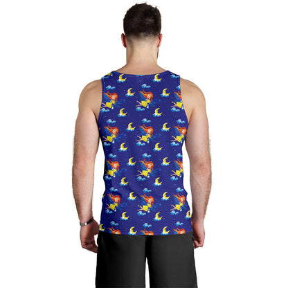 Fairy with Moon Print Pattern Men Tank Top