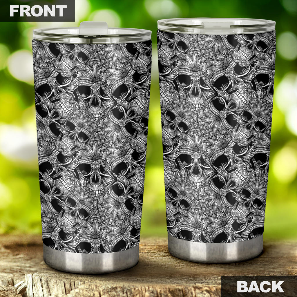 Skull Tattoo Design Print Tumbler