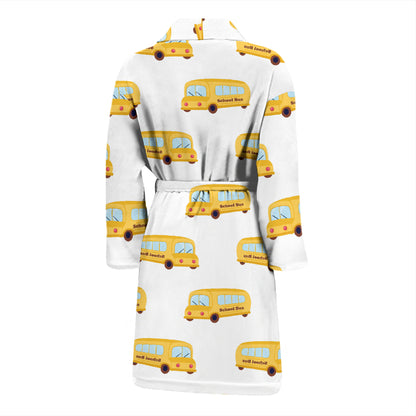 School Bus Print Design LKS306 Men Bathrobe