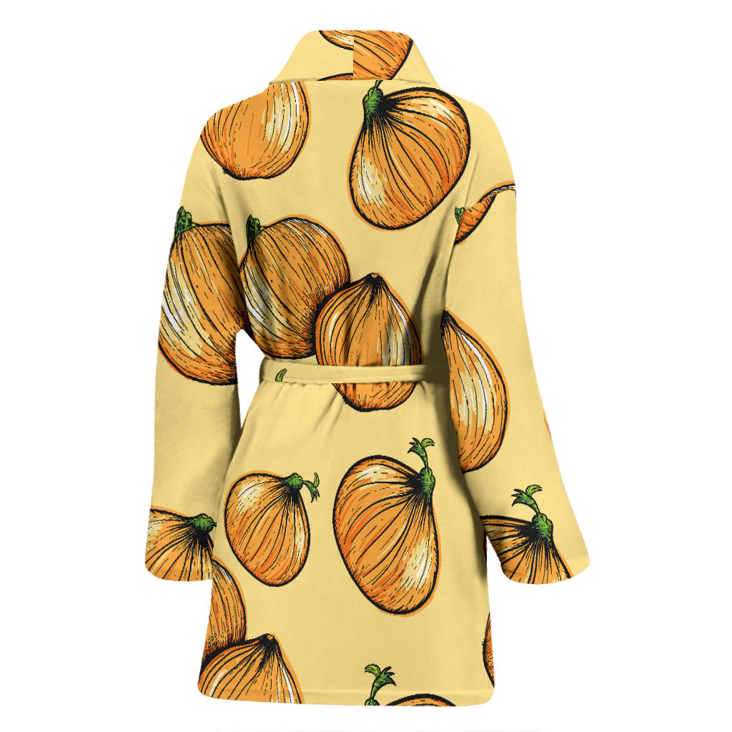 Onion Pattern Print Design A04 Women Bathrobe
