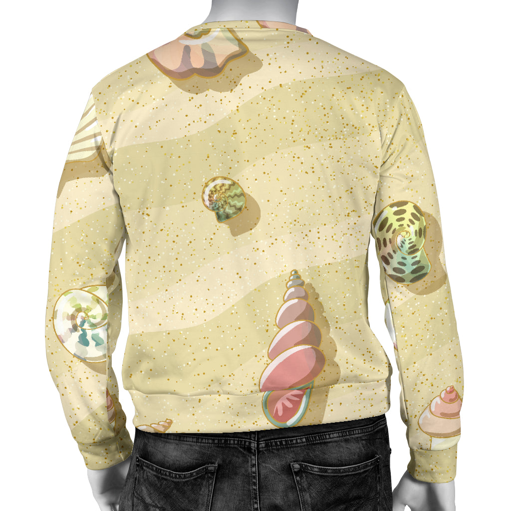 Beach with Seashell Theme Men Long Sleeve Sweatshirt