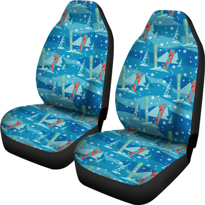 Snowboard Print Design LKS301 Car Seat Covers