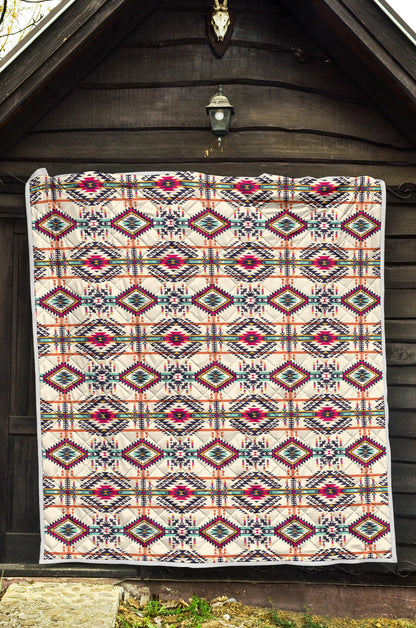 Indian Navajo Art Themed Design Print Quilt Bedspread