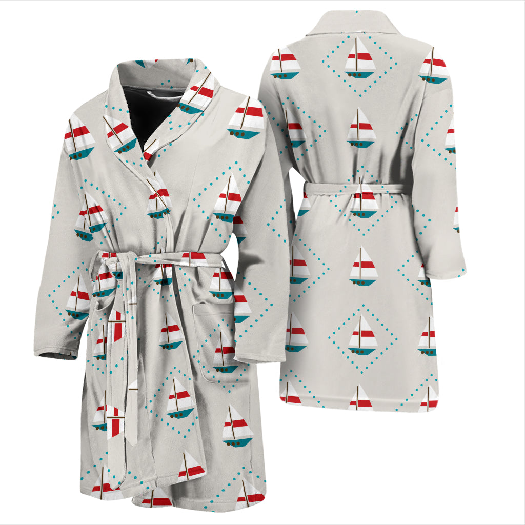 Sailboat Print Design LKS301 Men Bathrobe