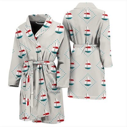 Sailboat Print Design LKS301 Men Bathrobe