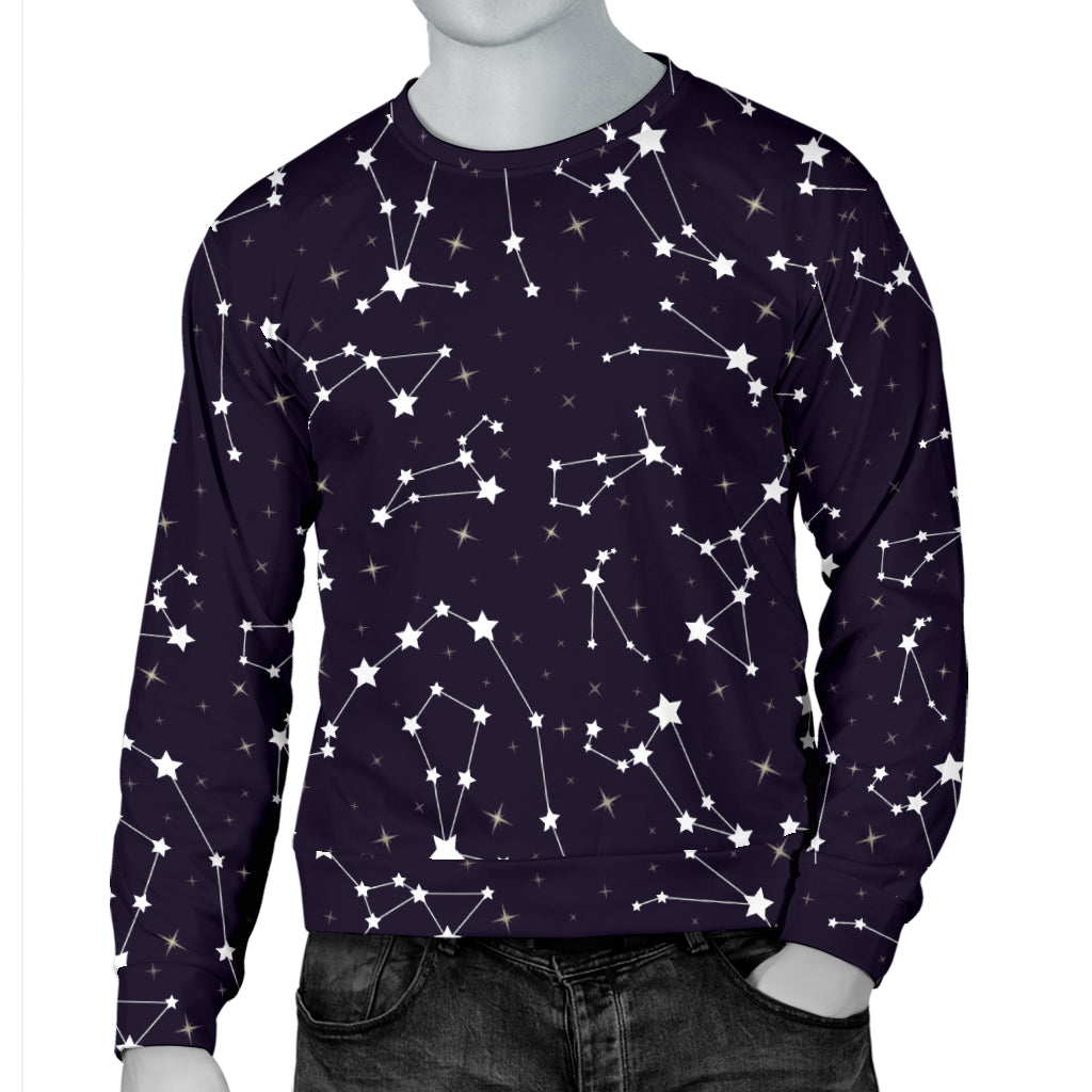 Zodiac Star Pattern Design Print Men Long Sleeve Sweatshirt