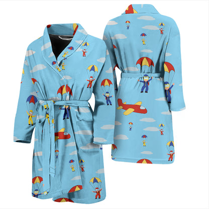 Skydiver Print Design LKS304 Men Bathrobe