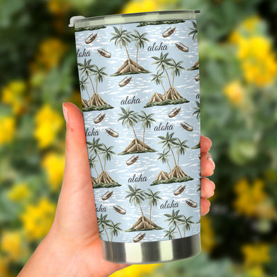 Aloha Hawaii island Design Themed Print Tumbler