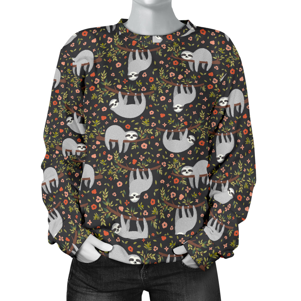 Sloth Cute Design Themed Print Women Long Sleeve Sweatshirt